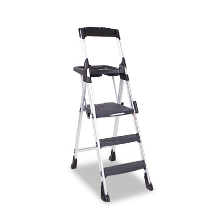 Cosco World's Greatest Work Platform, 3-Step, 300Lb Cap, Aluminum/Resin, Blk 11003ABL1